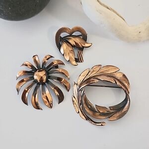 Vintage Copper Brooch Lot